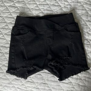 Maternity black jean shorts